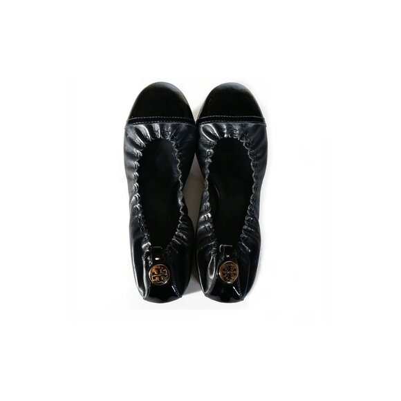 TORY BURCH Shoes 7.5 Black Ballet Flats Flexible *LOVELY* SZ 7.5 - Picture 2 of 9